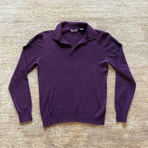 Metto Men's Merino Wool Purple Sweater